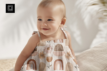 Summer Strappy Baby Dress Mockup, a Shirt Mockup by 1001 mockups