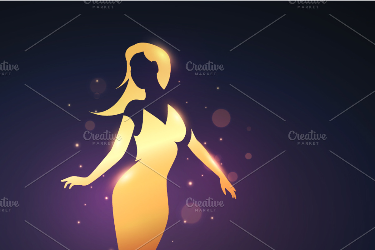Gold Silhouette Of A Graceful Women, a Person Illustration by Black White Mouse Design (Photo 2 of 3)