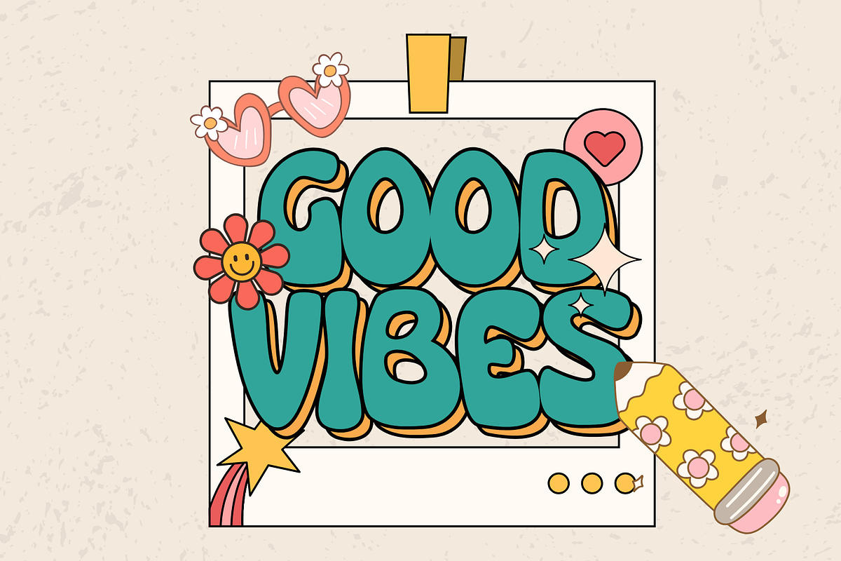 Peachy Rounded is a groovy font, a Sans Serif Font by Brown Cupple (Photo 2 of 11)