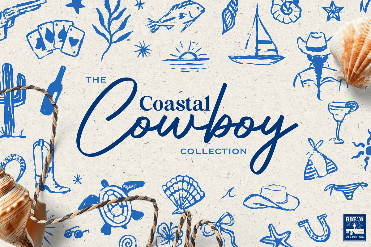 Coastal Cowgirl Western Beach Sketch, an Illustration by Eldorado Design Co. (Photo 1 of 6)