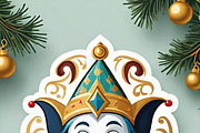 10 Festive Clown Ornaments Bundle, an Illustration by ETARA by Mea Hau (Thumbnail 6 of 6)