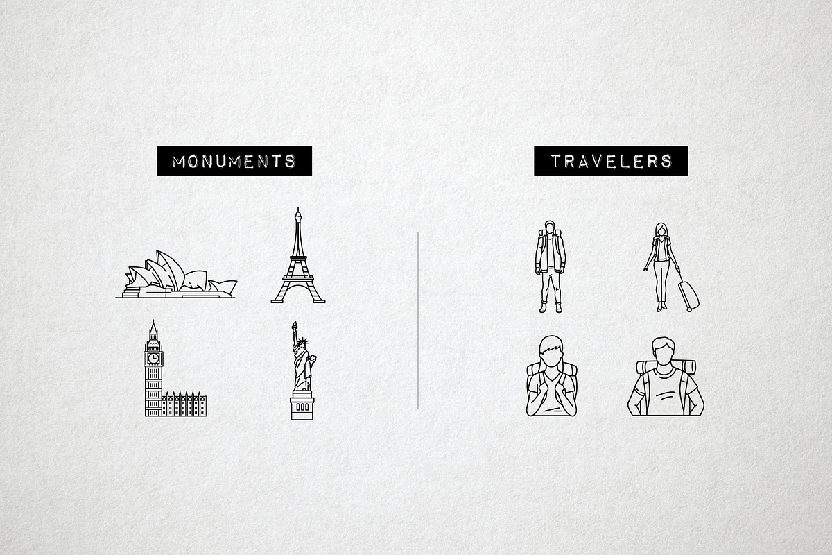 44 Travel Line Icons Pack, an Outline Icon by Hatch Design Workshop (Photo 6 of 10)