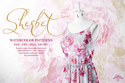 Sherbet | Watercolor roses patterns, a Pattern Graphic by Tanya Vollar (Thumbnail 7 of 11)