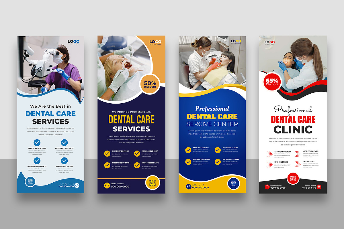 Dental Care Service roll up banner, a Stationery Template by Designgrove