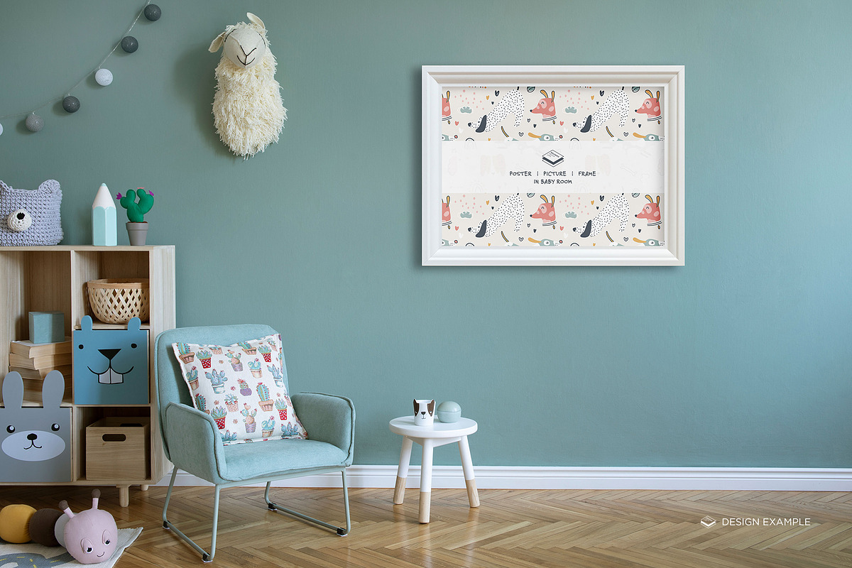 Landscape Frame in Baby Room Mock-up, a Print Template by Branda Keeps (Photo 24 of 30)