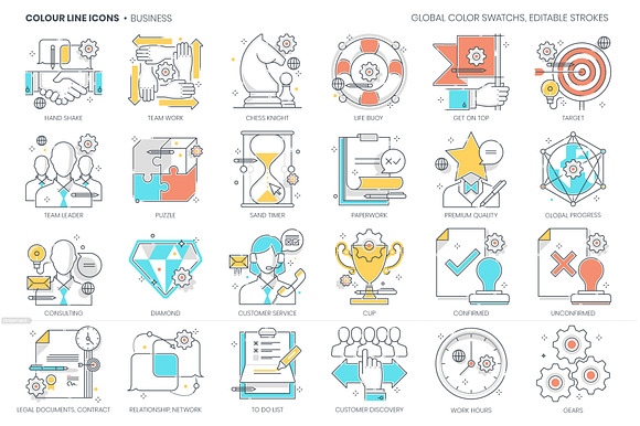Color Line Business Illustrations