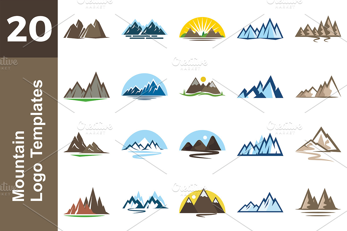 20 Logo Mountain Templates Bundle, a Branding & Logo Template by Friendesigns (Photo 1 of 21)