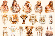 Boho Baby , Watercolor clipart, a Decorative Illustration by Hello My Print (Thumbnail 7 of 10)