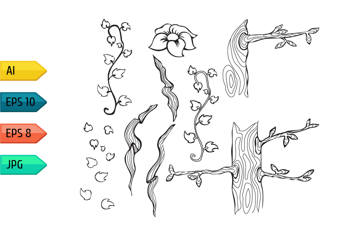 Set of vintage floral silhouettes, a Pattern Graphic by julia_musdotter (Photo 2 of 11)