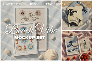 Beach art mockup for din A posters, a Product Mockup by SigaSigaMockup