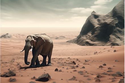 Big elephant wilderness. Generate AI, an Animal Photo by Ylivdesign