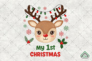 My 1st Christmas Reindeer PNG, an Illustration by Craft Nest (Thumbnail 1 of 6)
