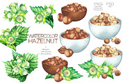 Watercolor hazelnuts and milk, a Food Illustration by Ekaterina Glazkova (Thumbnail 3 of 10)