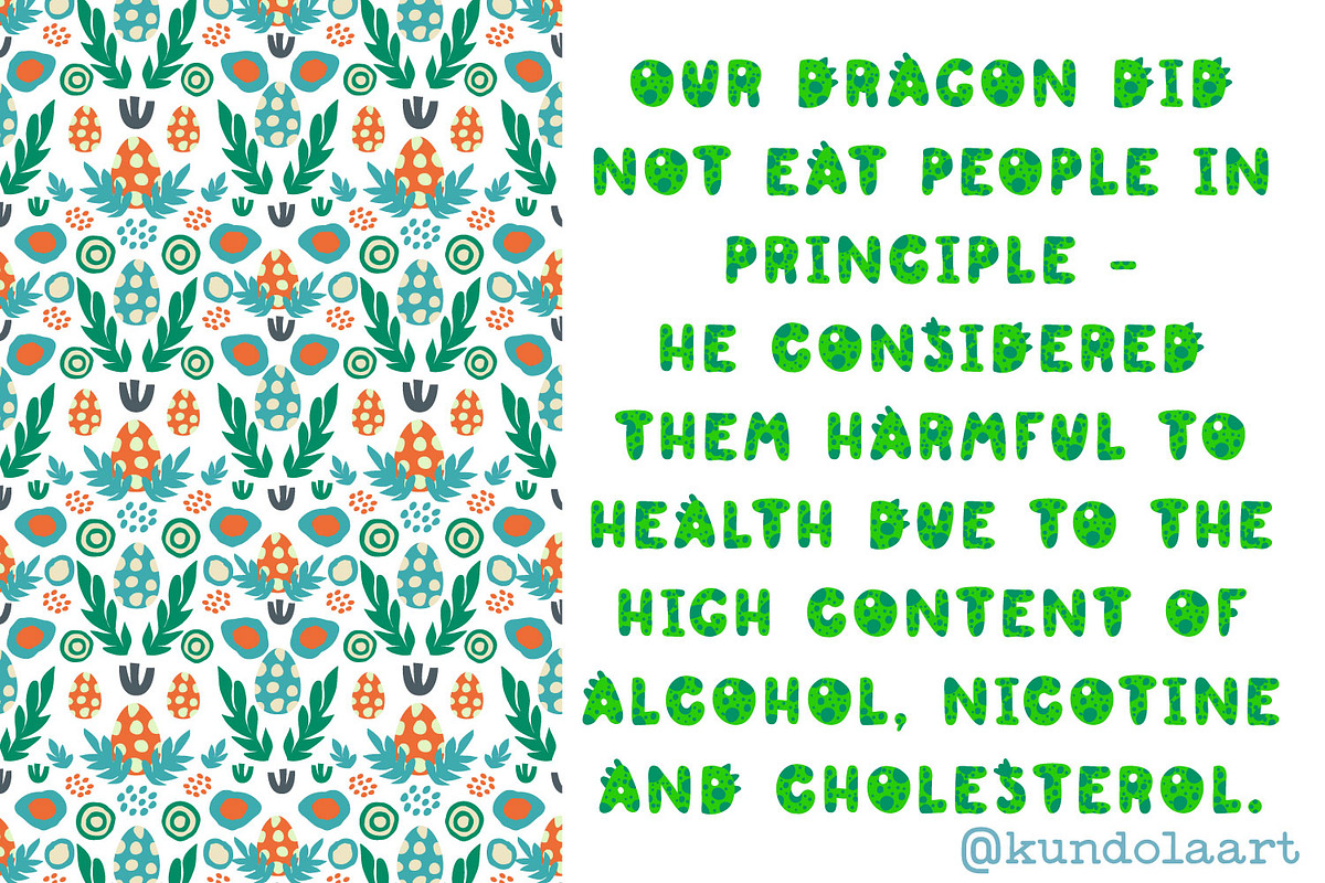 Dino green Font. Color cute dinosaur, a Font by KundolaArt (Photo 8 of 12)