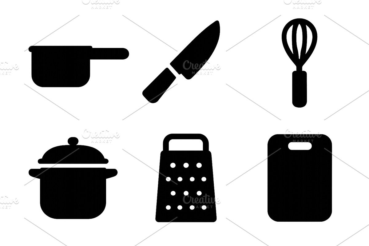 Kitchen utensils and tools arranged, a Food Illustration by ZinetroN