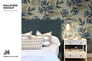 Wallpaper Mockup - Bedside 01, a Household Mockup by Andrea Muller (Thumbnail 1 of 7)