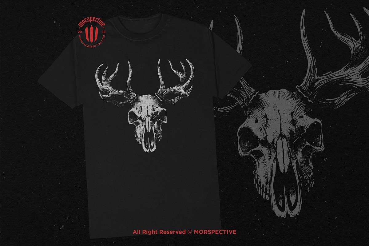 10 Bundle Dark Art Skull Deer Head, an Illustration by Morspective (Photo 2 of 7)