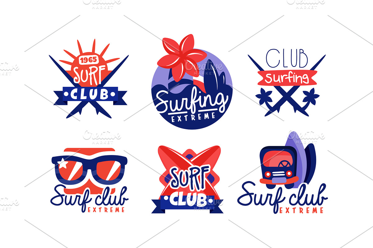 Extreme Surfing Retro Logo Design, an Object Illustration by TopVectors