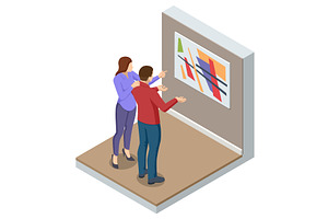 Isometric a man and a woman in an, an Object Illustration by Golden Sikorka