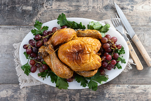 Thanksgiving dinner on rustic wooden, a Food & Drink Photo by etorres69