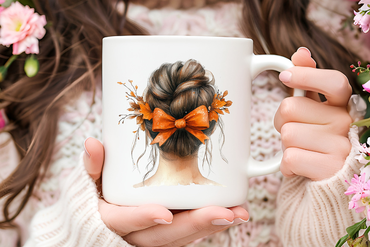 Halloween Messy Bun Clipart, an Illustration by RobertsArt (Photo 4 of 7)