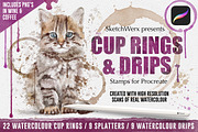 Cup Rings & Drips - for Procreate, a Brush Add-On by SketchWerx (Thumbnail 1 of 8)