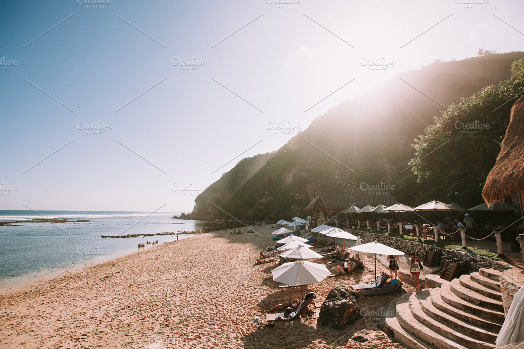 Bali Beach Club Sunset, a Nature Photo by Heart Visuals