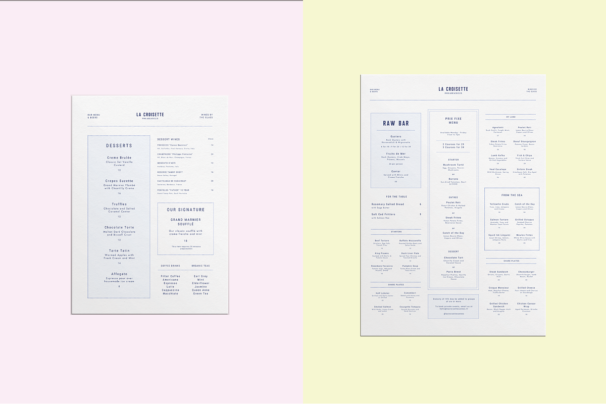Premium Restaurant Menu Template Set, a Branding & Logo Template by Soigné Branding Studio (Photo 2 of 8)