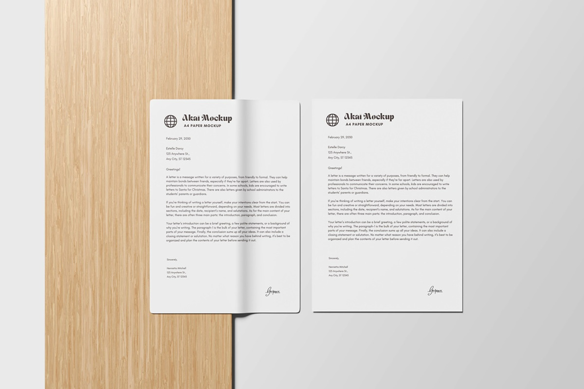 A4 Paper mockup, a Books & Magazine Mockup by Akaimockup (Photo 5 of 5)