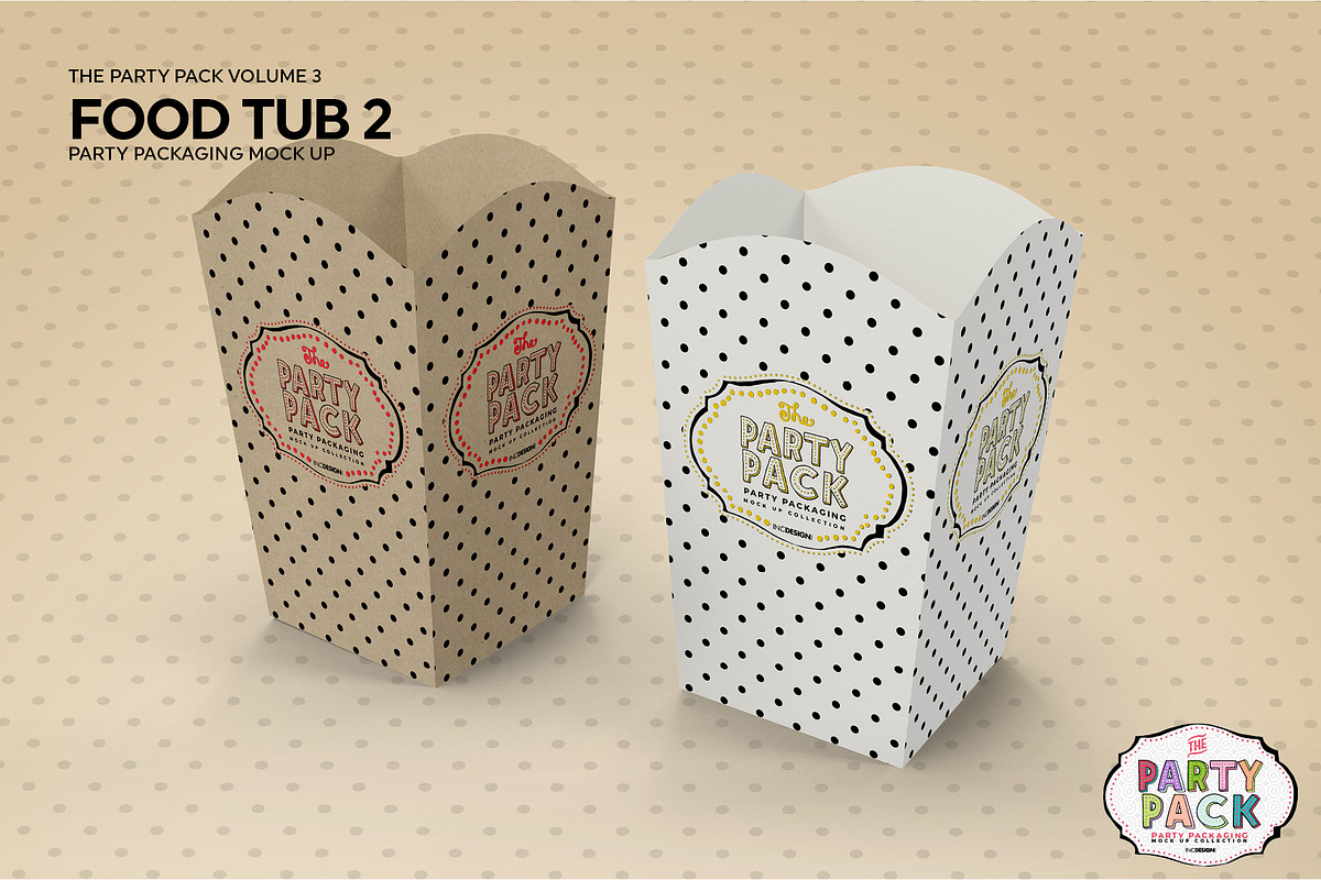 Paper Food Tub Packaging Mockup, a Cups & Container Mockup by INCDesign (Photo 4 of 6)