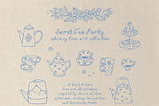 Secret Tea Party clip art set, a Decorative Illustration by Cute Atelier (Thumbnail 3 of 9)