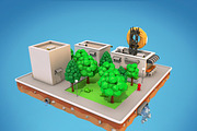 Cartoon City Block Cafe Building, an Architecture 3D Model by Low Poly Lab (Thumbnail 5 of 7)