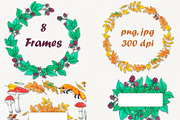 Autumn Fox forest watercolor set, an Illustration by Darka_Podarka (Thumbnail 3 of 5)