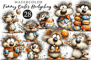 Funny Easter Hedgehog Clipart, an Illustration by OK Design (Thumbnail 1 of 6)