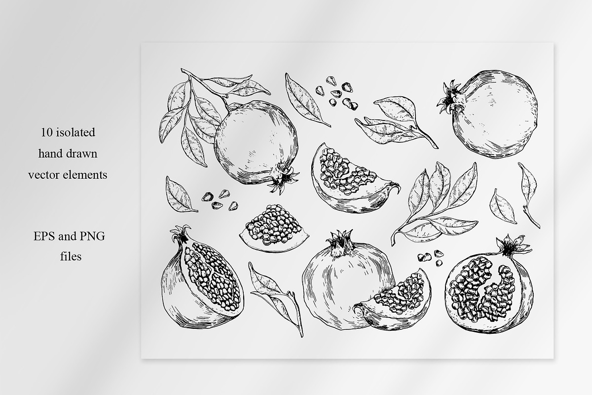 Black & white pomegranates, an Object Graphic by Jeanna Draw (Photo 3 of 8)