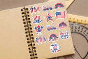 USA 4th of July Stickers set PNG, an Illustration by arausidp (Thumbnail 5 of 5)