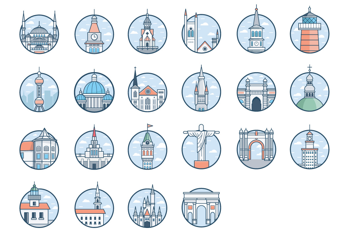 World Cities Illustrations, a Decorative Illustration by Prosymbols (Photo 5 of 7)
