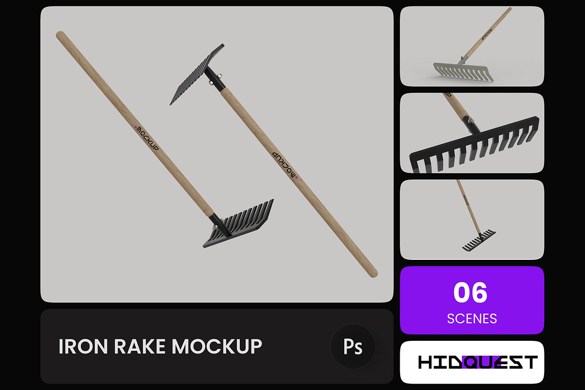 Iron Rake Mockup, a Household Mockup by hiddemaru (Photo 1 of 4)
