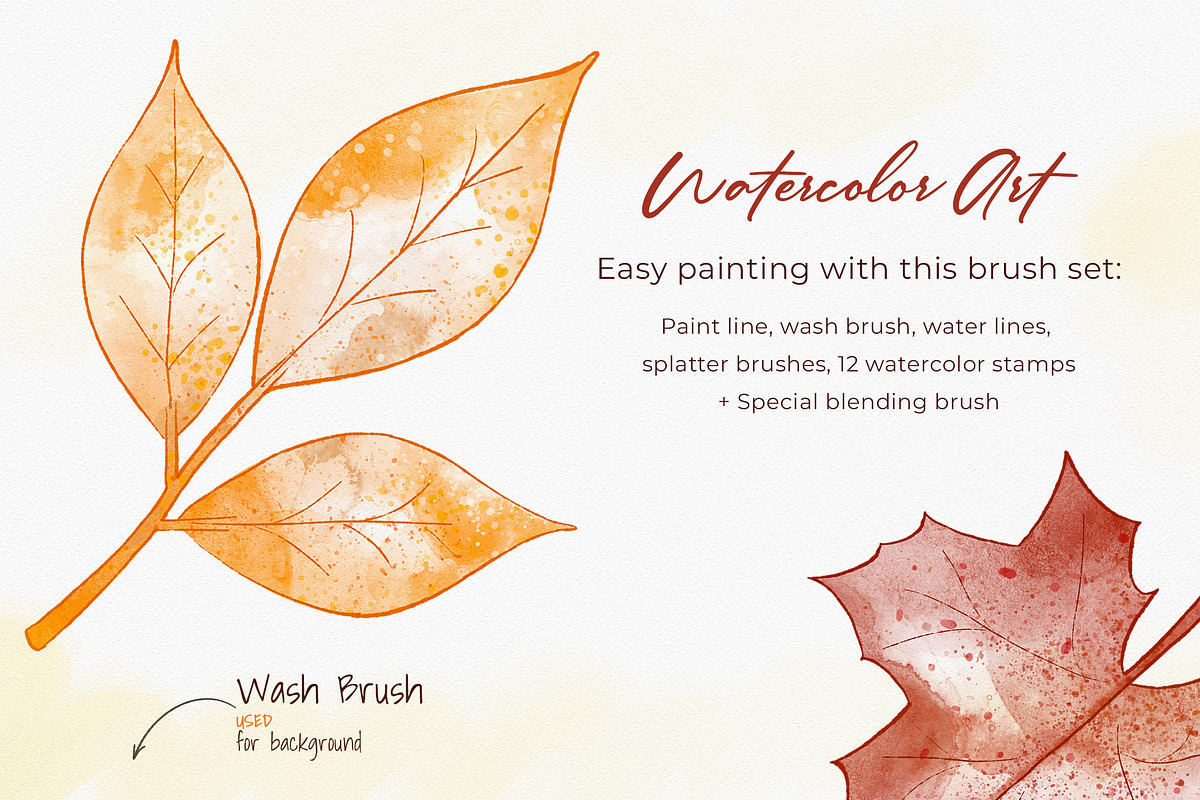 Watercolor Procreate Brushes, a Brush Add-On by Andrew Skoch Design (Photo 5 of 12)