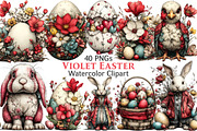 Easter Clipart Violet Easter, an Illustration by Pixels.Craft (Thumbnail 1 of 5)