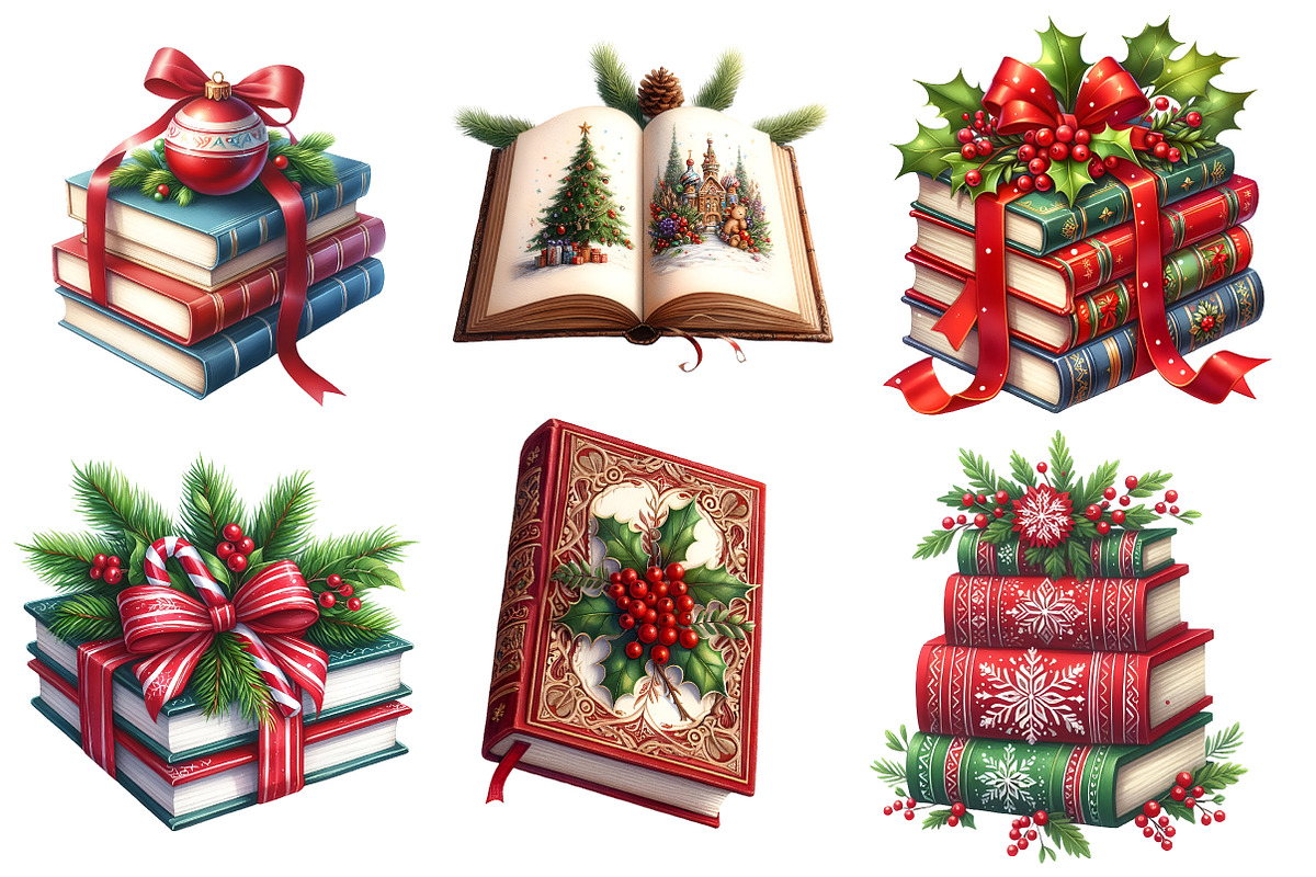 Christmas Books Clipart, an Illustration by Designworld (Photo 3 of 5)