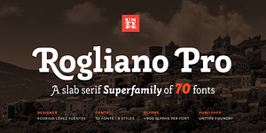 Rogliano Pro, a Slab Serif Font by Untype