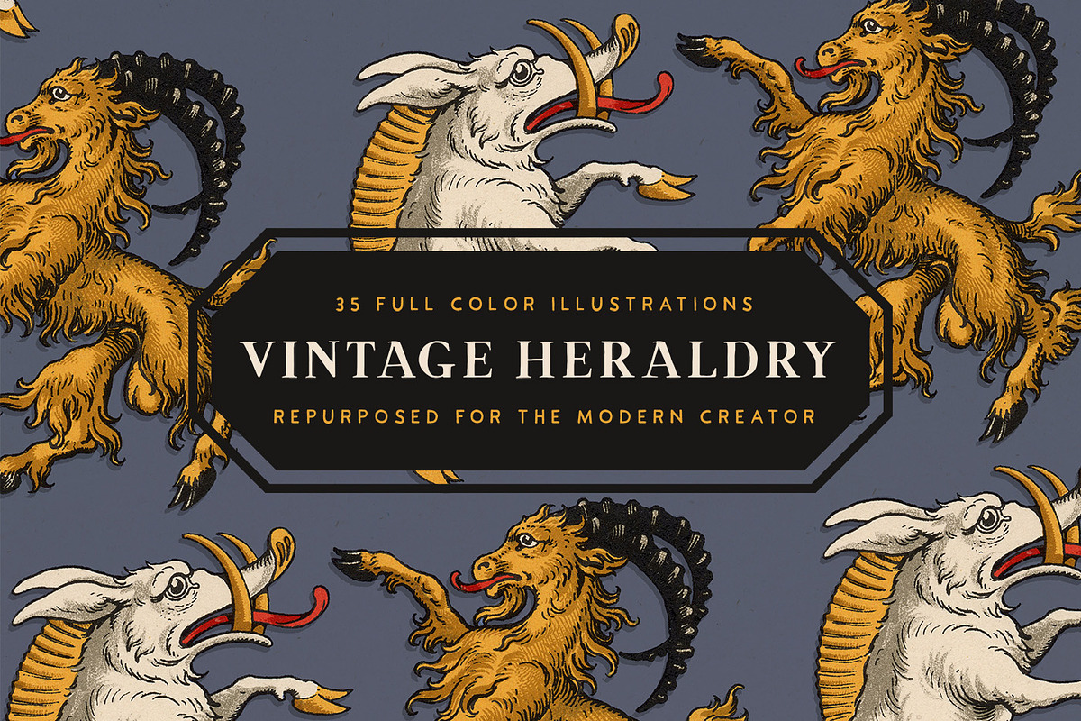 35 Vintage Heraldry Illustrations, an Animal Illustration by Century Library (Photo 1 of 6)