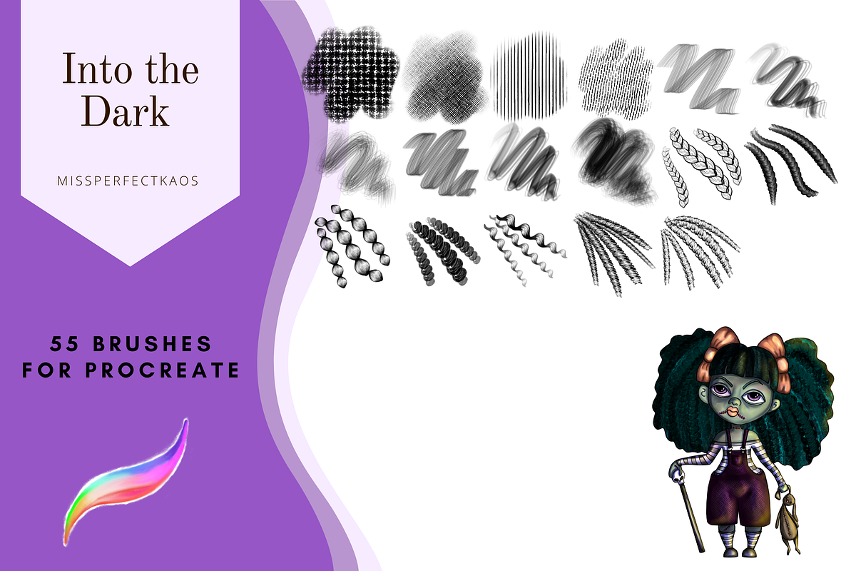 Into the Dark - 55 Procreate Brushes, a Brush Add-On by MissPerfectKaos (Photo 6 of 7)