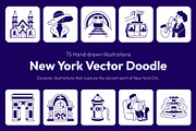 New York Vector Drawing Set, an Outline Icon by Vectors Market (Thumbnail 1 of 8)
