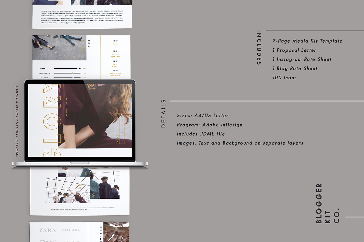 Media Kit Template Set | InDesign, a Resume Template by Blogger Kit Co. (Photo 5 of 5)