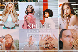 15 Selfie Lightroom Presets, a Preset Add-On by TheWayfarerShoppe