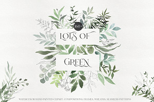 Watercolor Spring Greenery Pack