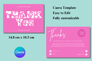 Thank you card canva template