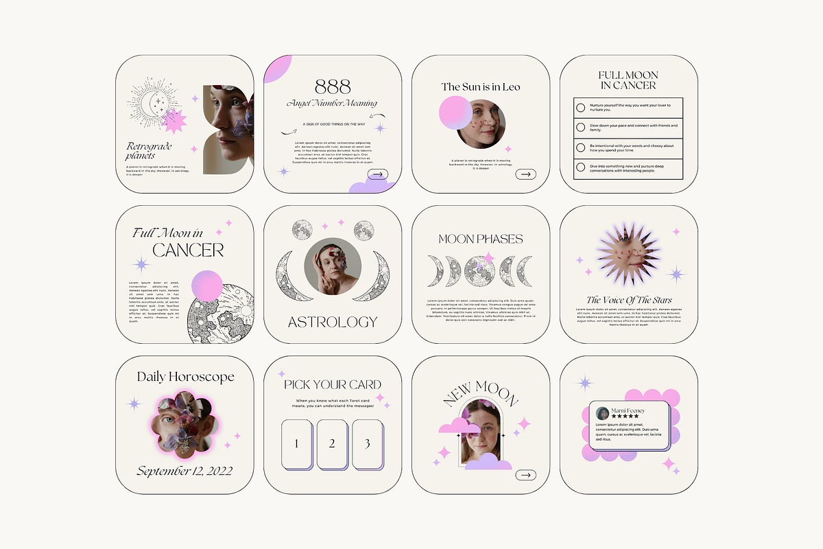 Astrology Instagram Post Templates, a Social Media Template by marmaries (Photo 5 of 6)